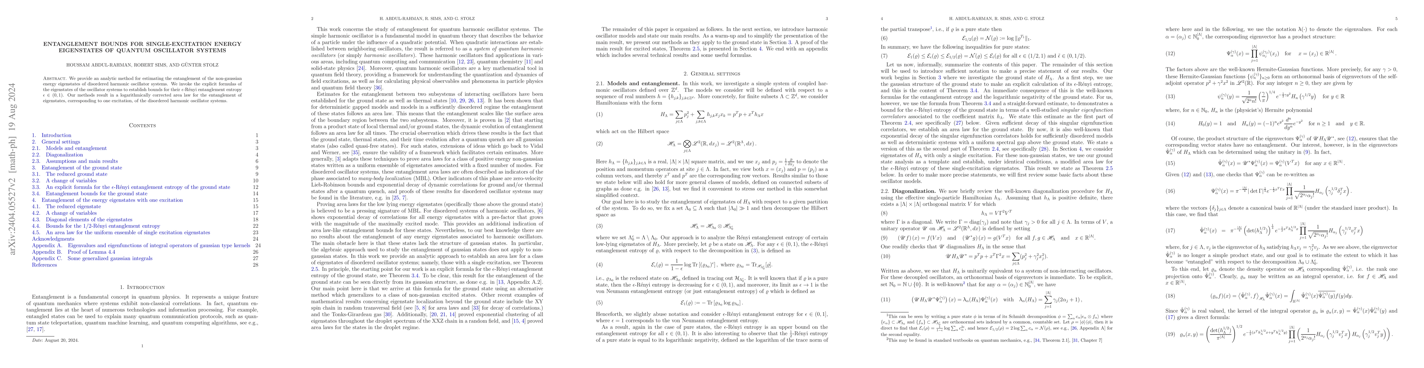 Thumbnail for Entanglement bounds for single-excitation energy eigenstates of quantum
  oscillator systems