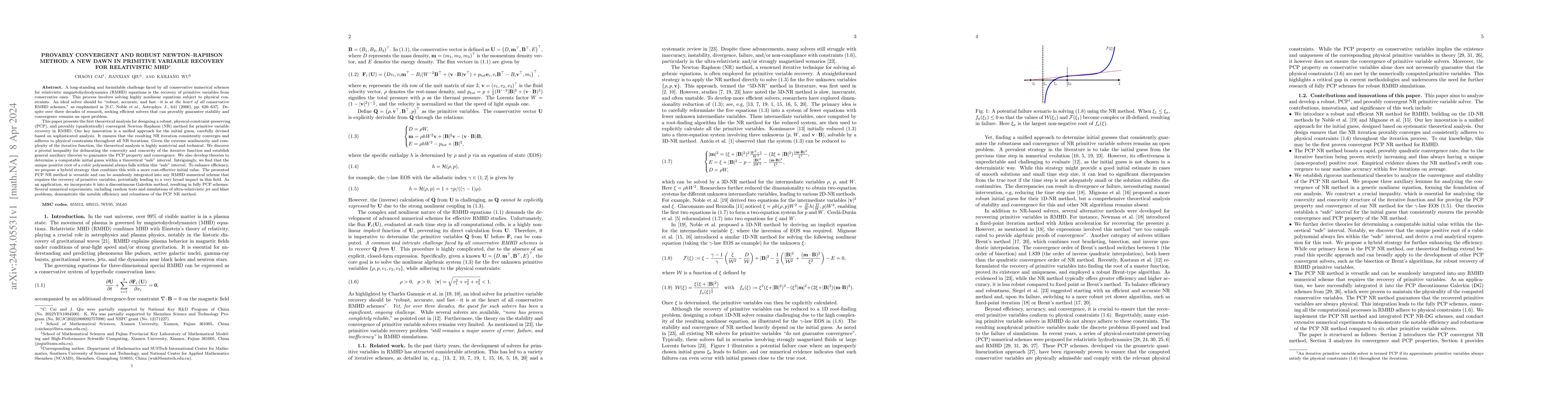 Thumbnail for Provably Convergent and Robust Newton-Raphson Method: A New Dawn in
  Primitive Variable Recovery for Relativistic MHD