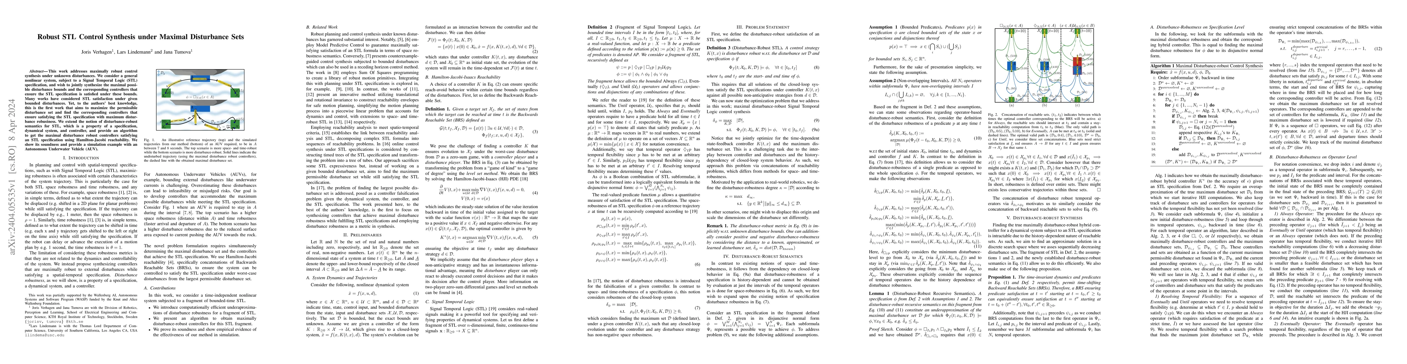 Thumbnail for Robust STL Control Synthesis under Maximal Disturbance Sets