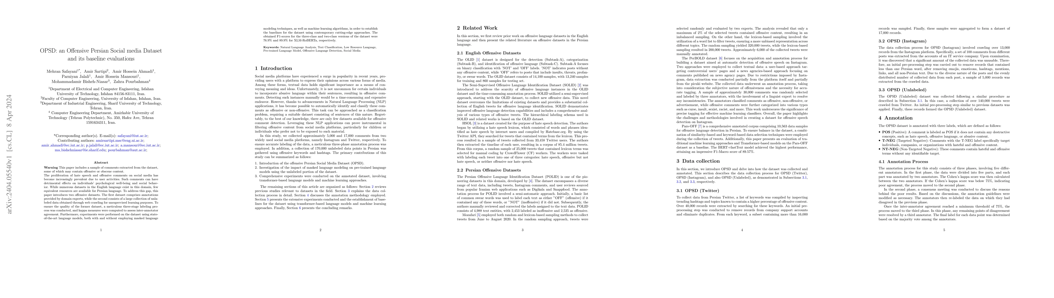 Thumbnail for OPSD: an Offensive Persian Social media Dataset and its baseline
  evaluations