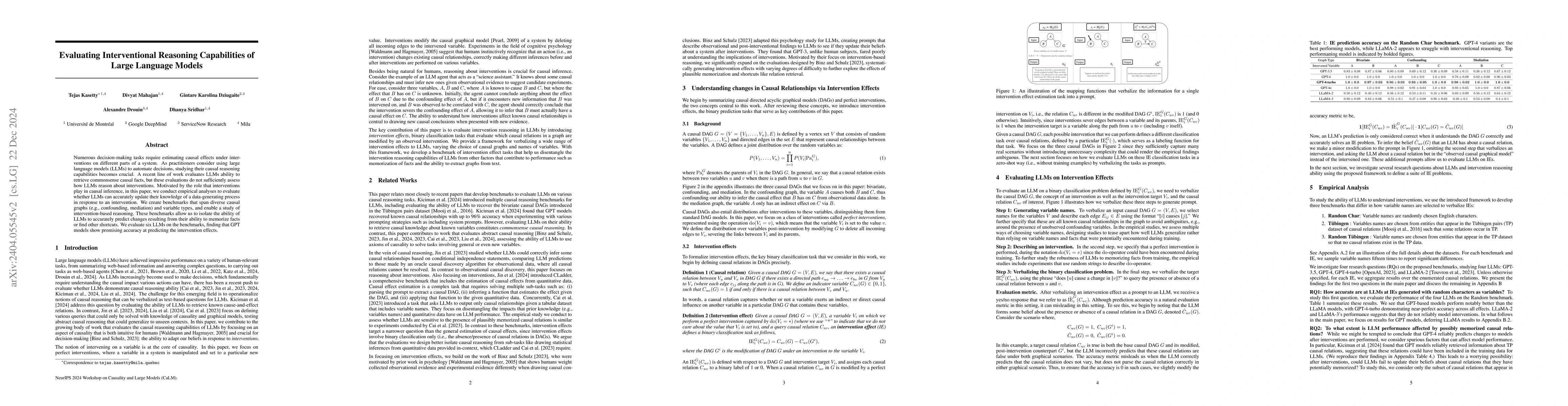 Thumbnail for Evaluating Interventional Reasoning Capabilities of Large Language
  Models