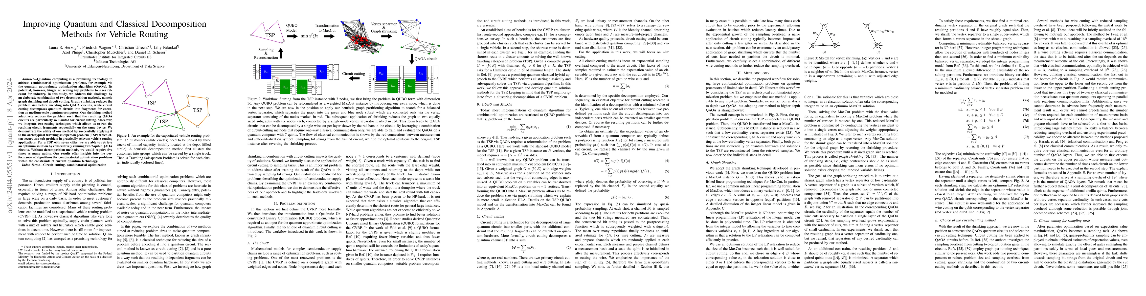 Thumbnail for Improving Quantum and Classical Decomposition Methods for Vehicle
  Routing