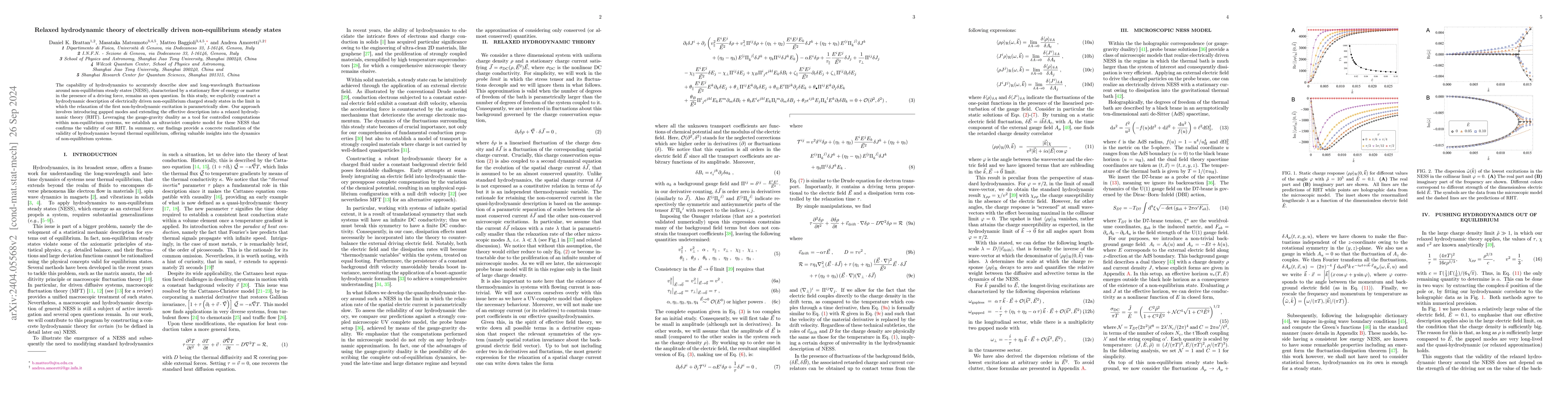 Thumbnail for Relaxed hydrodynamic theory of electrically driven non-equilibrium
  steady states