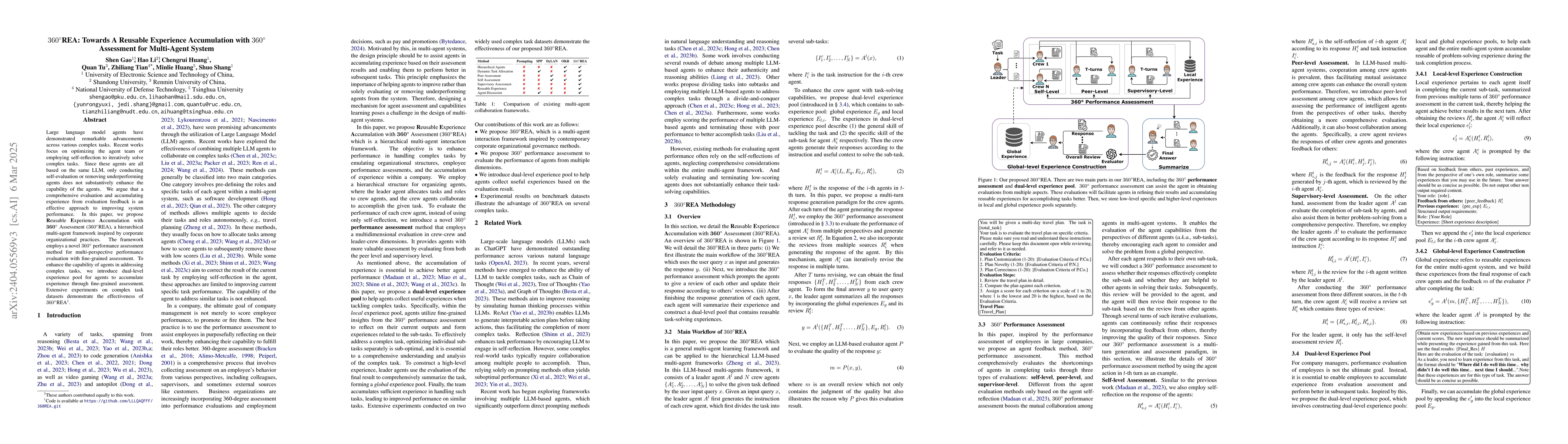 Thumbnail for 360$^\circ$REA: Towards A Reusable Experience Accumulation with
  360° Assessment for Multi-Agent System
