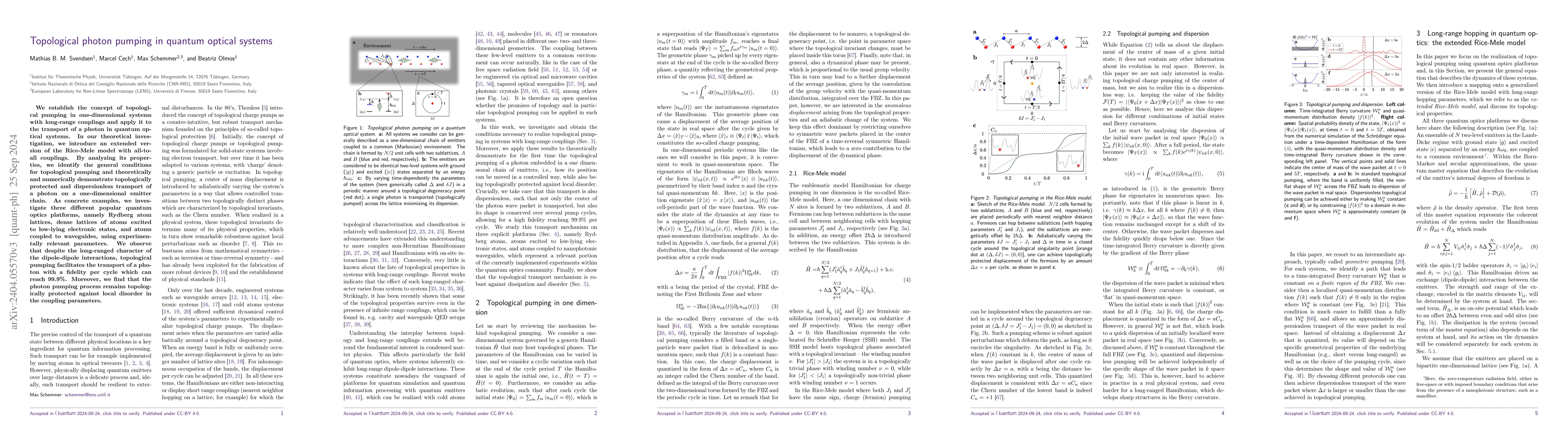 Thumbnail for Topological photon pumping in quantum optical systems
