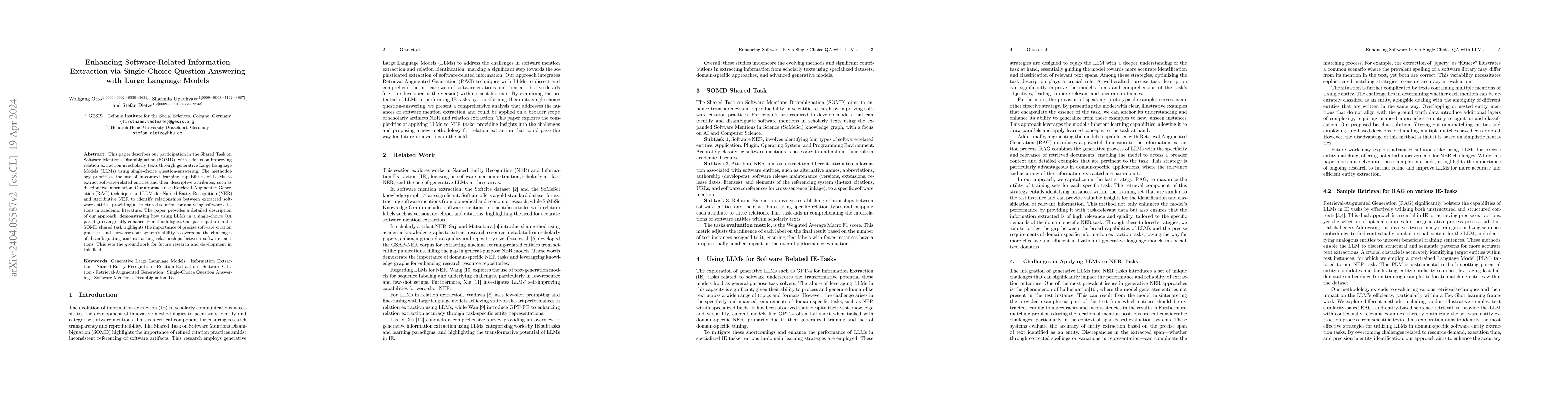 Thumbnail for Enhancing Software-Related Information Extraction via Single-Choice
  Question Answering with Large Language Models