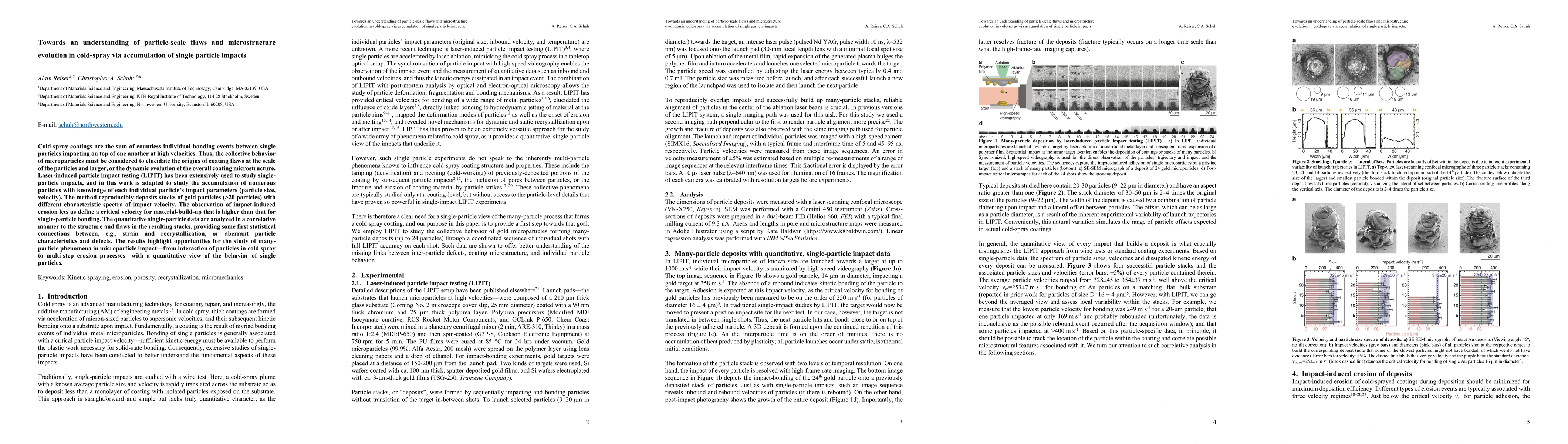 Thumbnail for Towards an understanding of particle-scale flaws and microstructure
  evolution in cold-spray via accumulation of single particle impacts