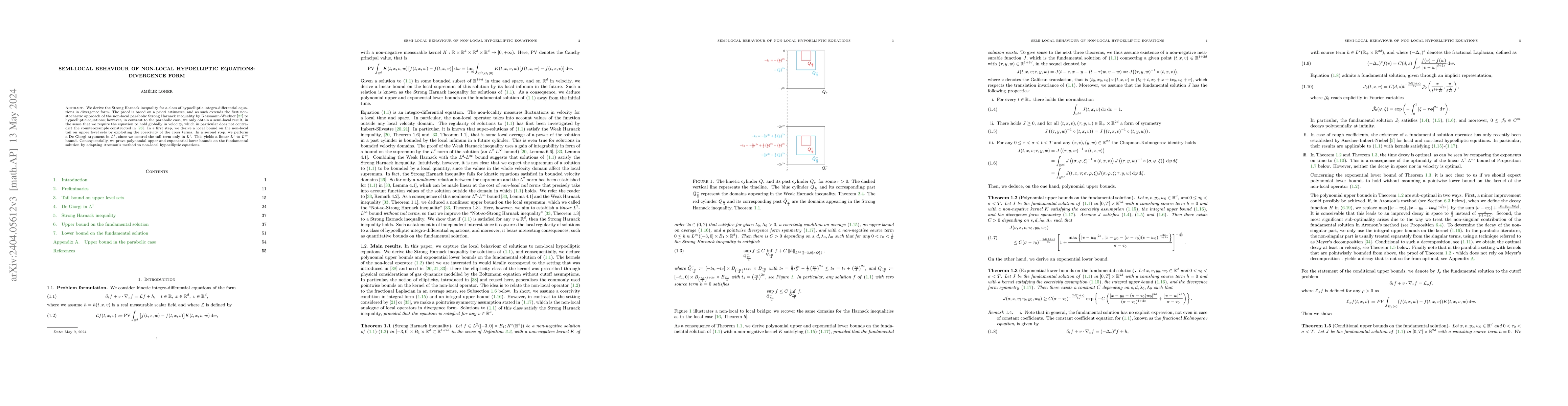 Thumbnail for Semi-local behaviour of non-local hypoelliptic equations: divergence
  form