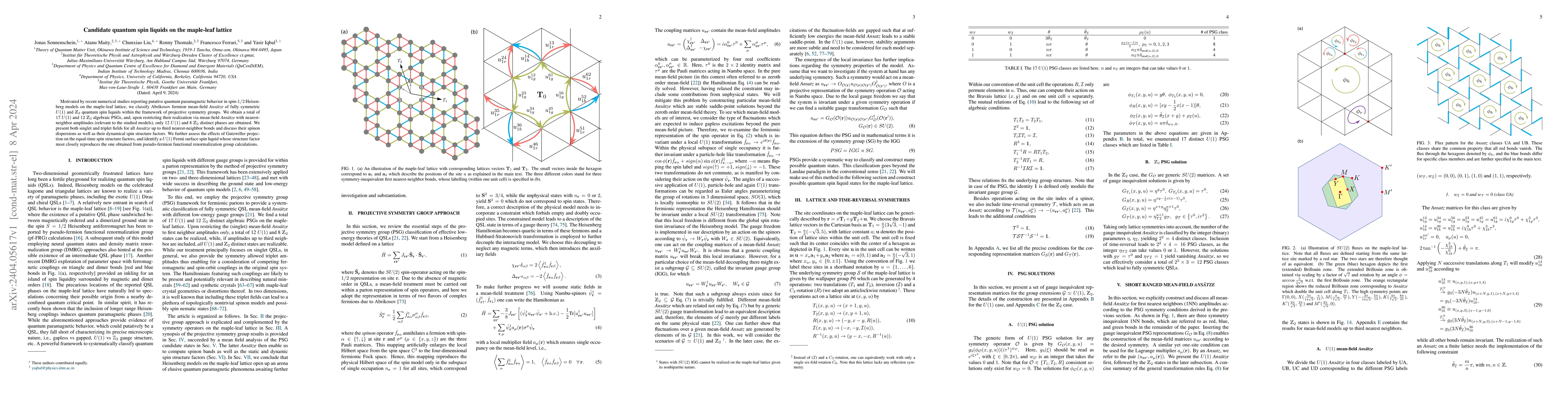 Thumbnail for Candidate quantum spin liquids on the maple-leaf lattice
