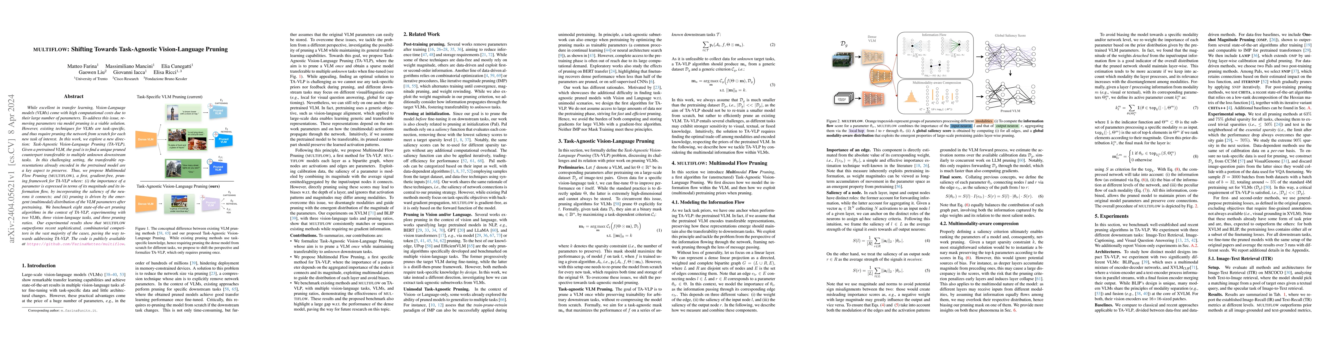 Thumbnail for MULTIFLOW: Shifting Towards Task-Agnostic Vision-Language Pruning