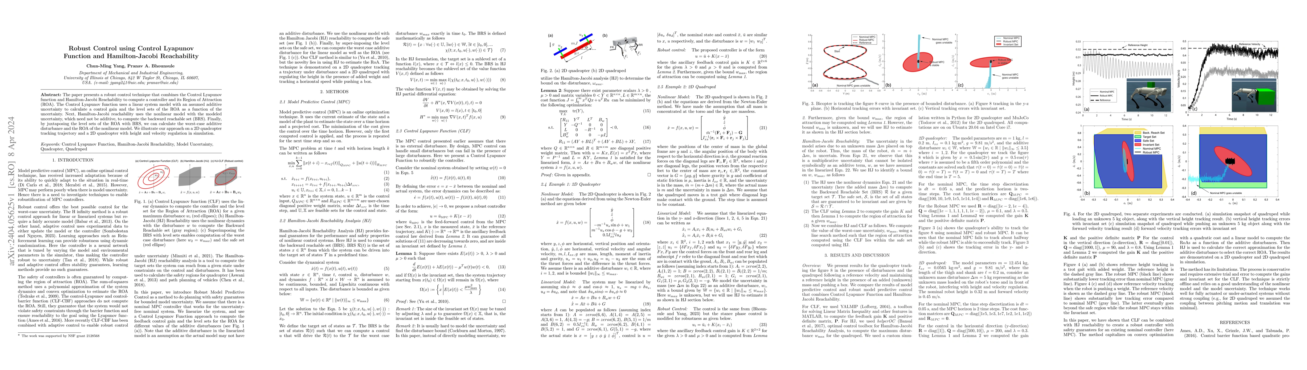 Thumbnail for Robust Control using Control Lyapunov Function and Hamilton-Jacobi
  Reachability