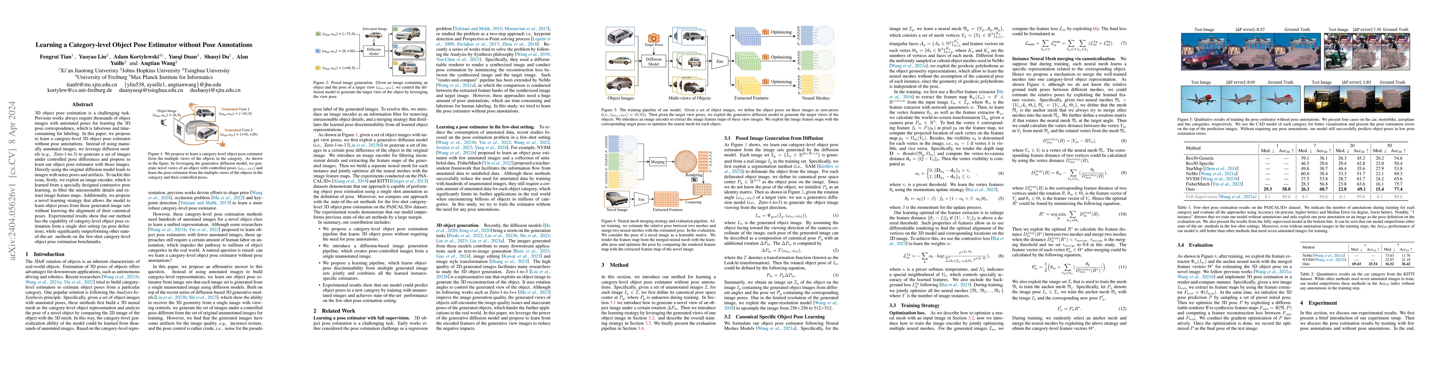 Thumbnail for Learning a Category-level Object Pose Estimator without Pose Annotations