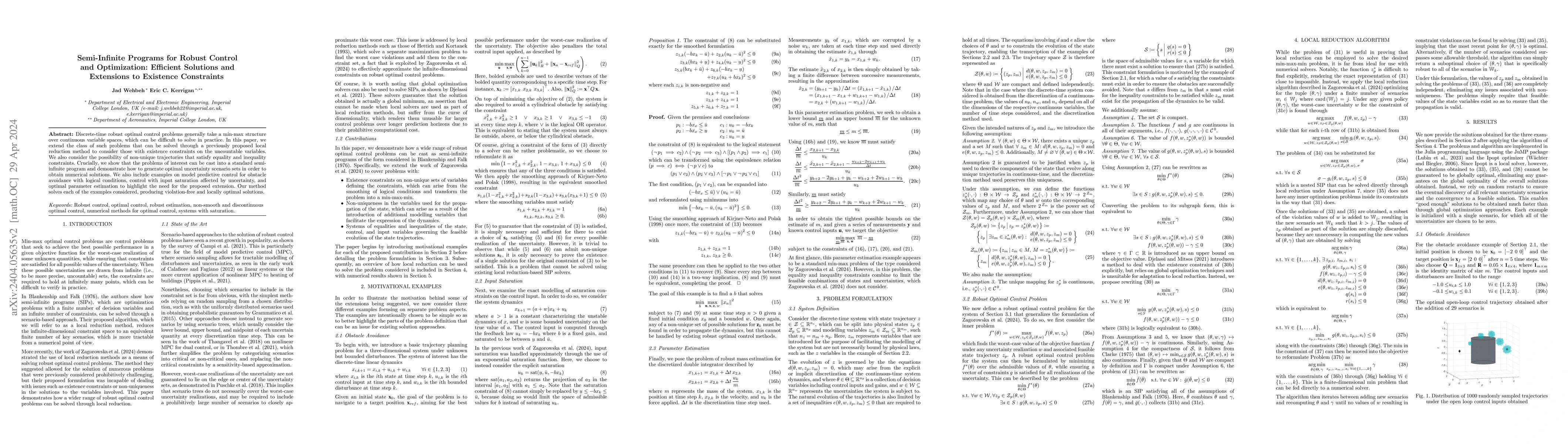Thumbnail for Semi-Infinite Programs for Robust Control and Optimization: Efficient
  Solutions and Extensions to Existence Constraints