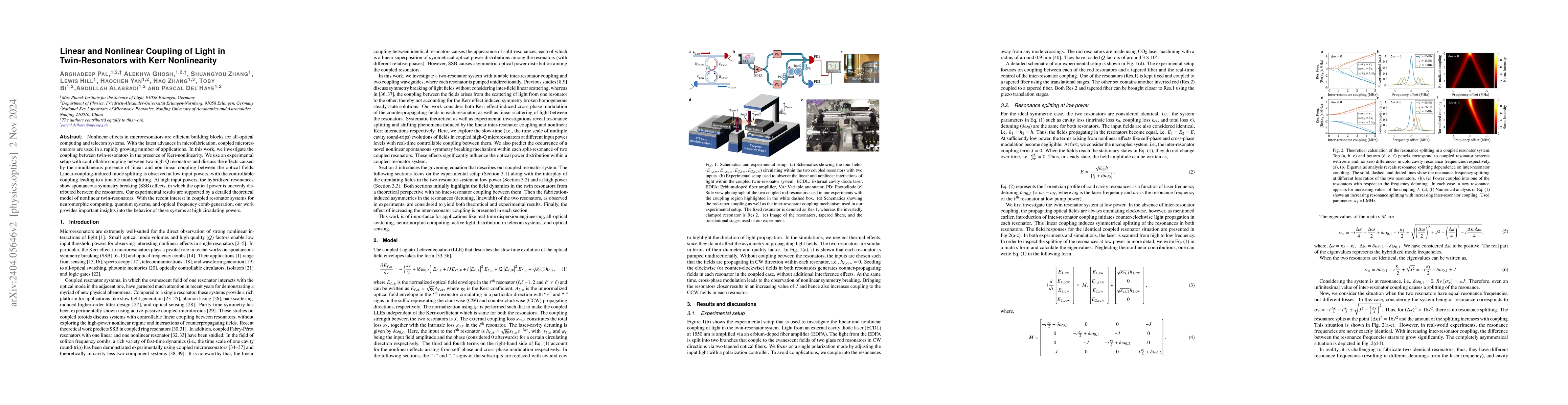 Thumbnail for Linear and Nonlinear Coupling of Twin-Resonators with Kerr Nonlinearity