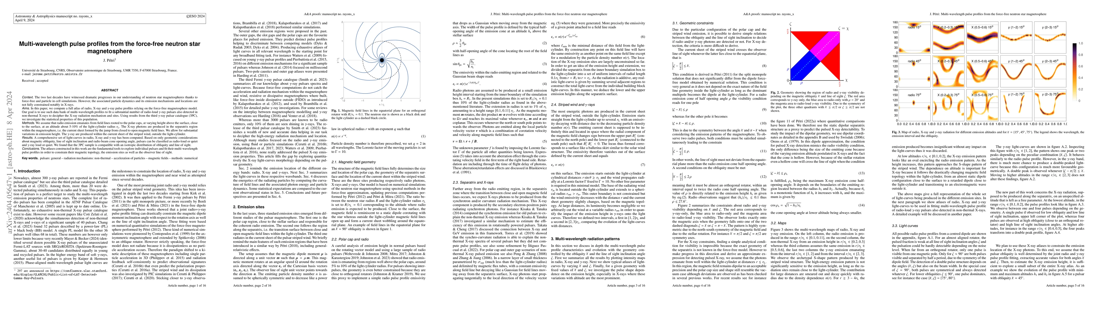 Thumbnail for Multi-wavelength pulse profiles from the force-free neutron star
  magnetosphere