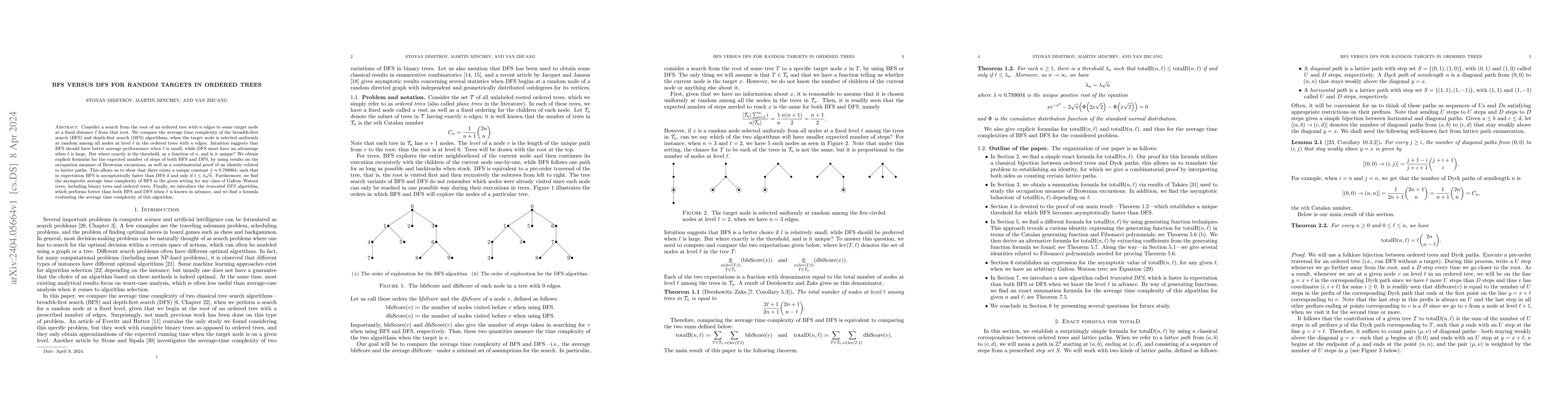 Thumbnail for BFS versus DFS for random targets in ordered trees