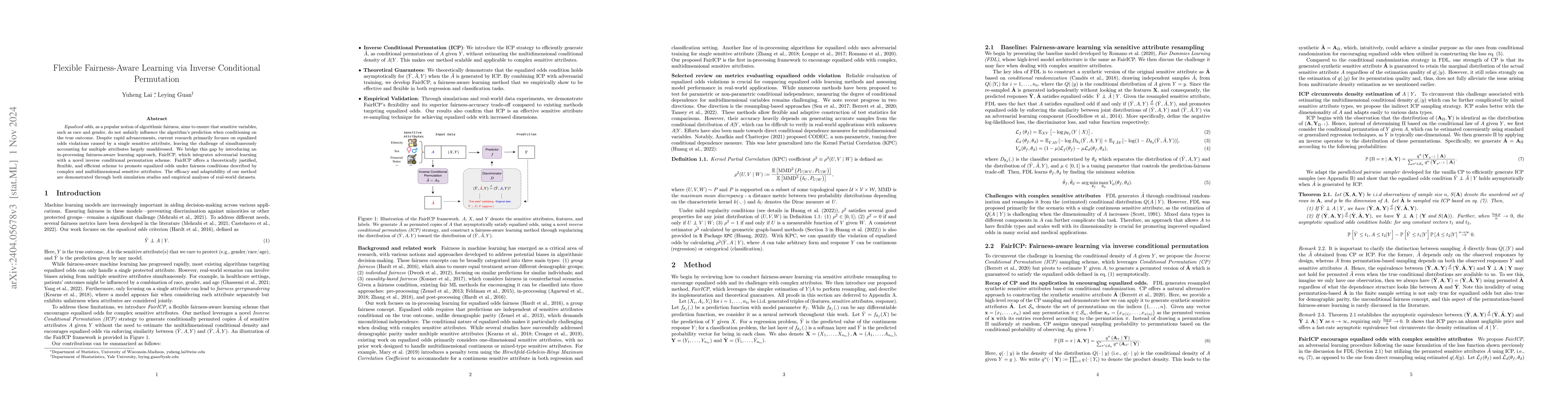Thumbnail for Flexible Fairness Learning via Inverse Conditional Permutation