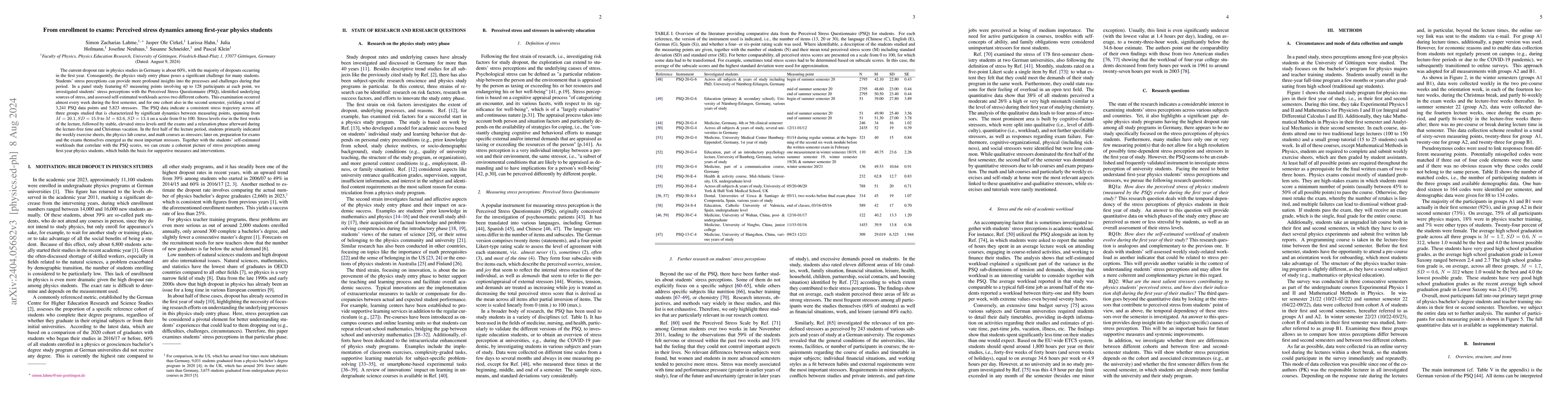 Thumbnail for From enrollment to exams: Perceived stress dynamics among first-year
  physics students