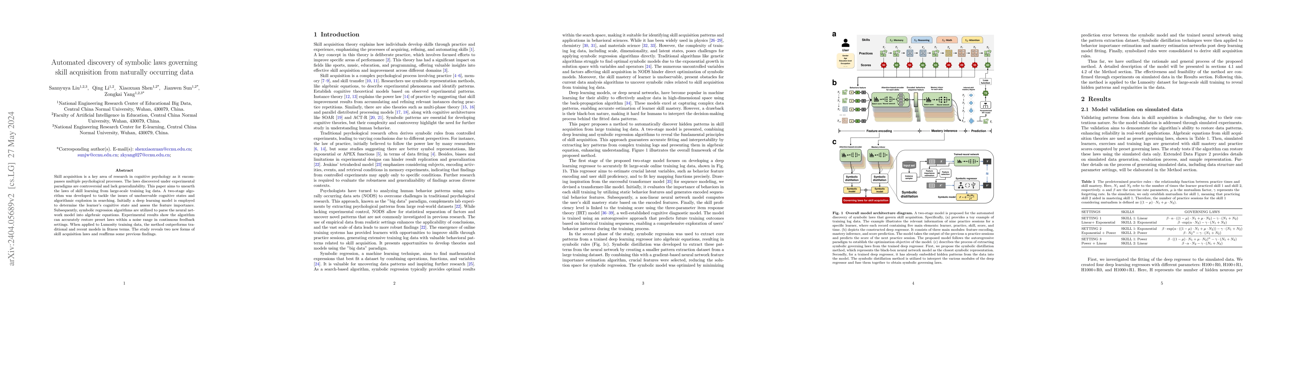 Thumbnail for Automated discovery of symbolic laws governing skill acquisition from
  naturally occurring data