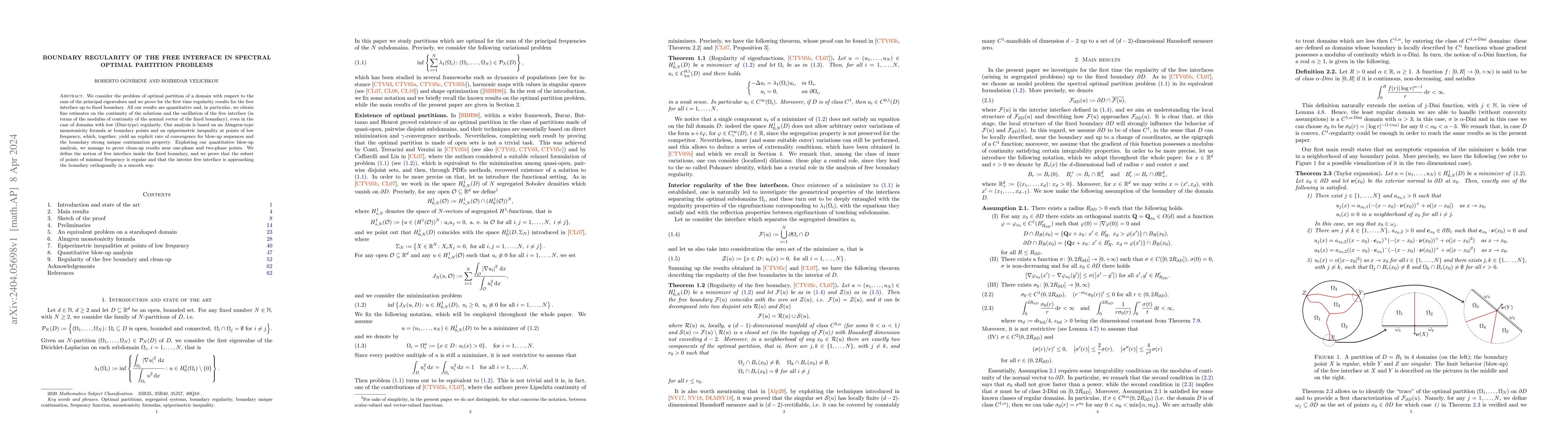 Thumbnail for Boundary regularity of the free interface in spectral optimal partition
  problems
