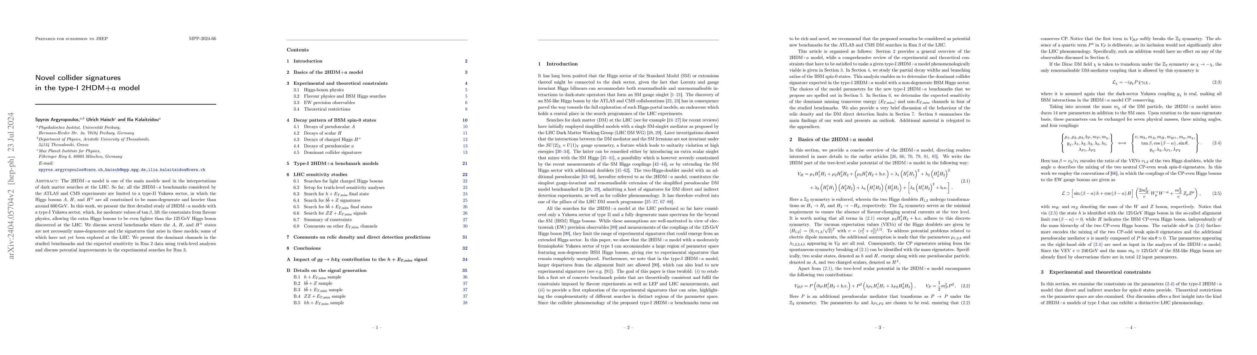 Thumbnail for Novel collider signatures in the type-I 2HDM+$a$ model
