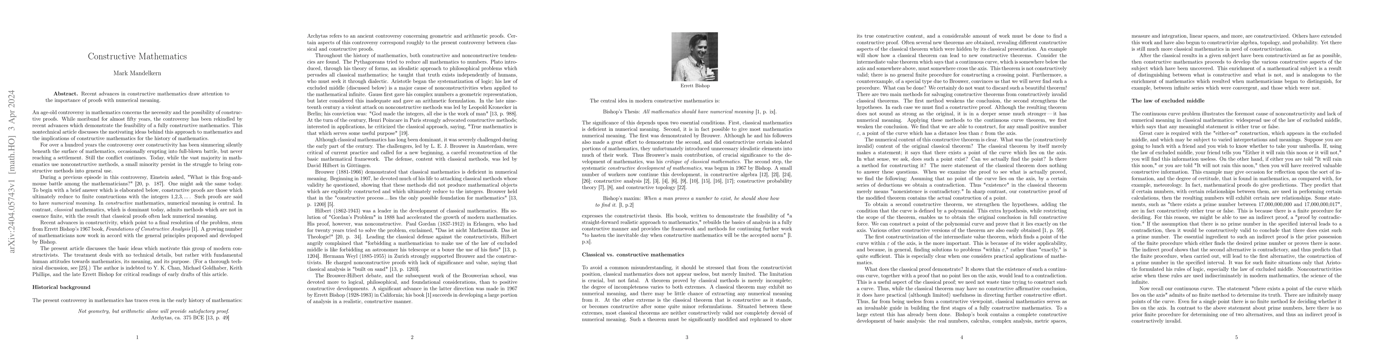 Thumbnail for Constructive Mathematics