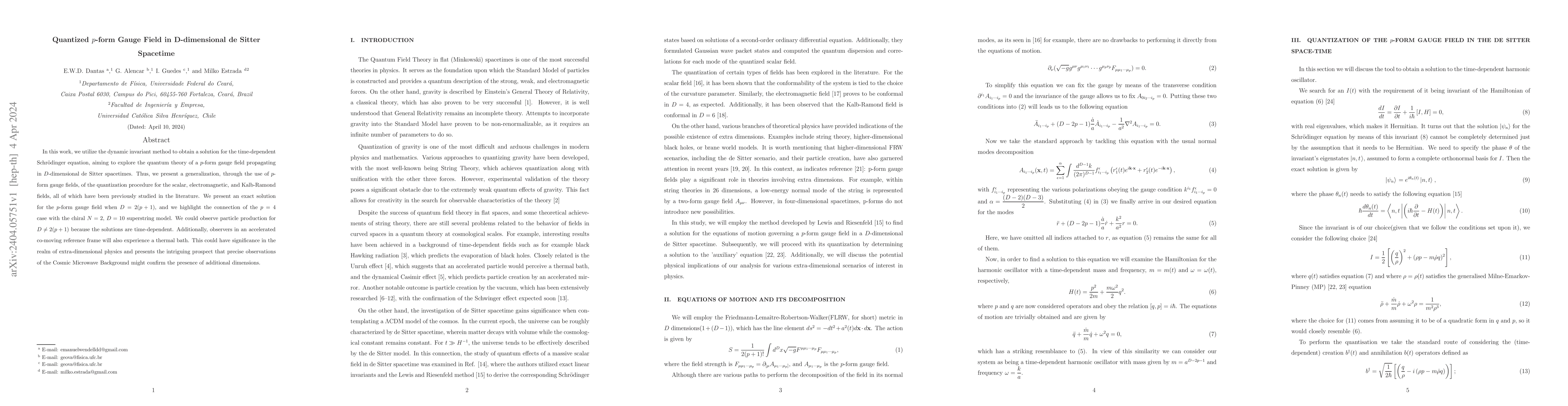 Thumbnail for Quantized $p$-form Gauge Field in D-dimensional de Sitter Spacetime