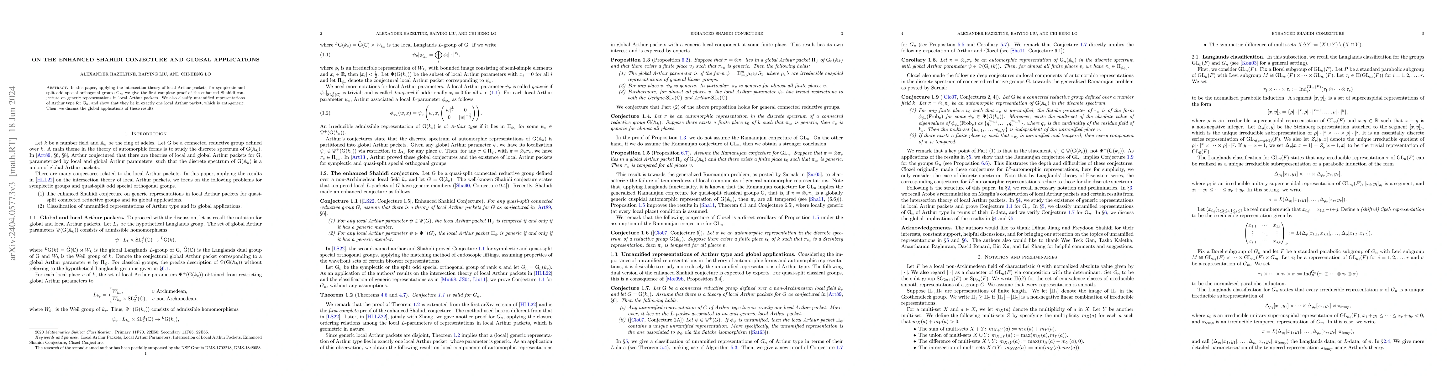 Thumbnail for On the enhanced Shahidi conjecture and global applications
