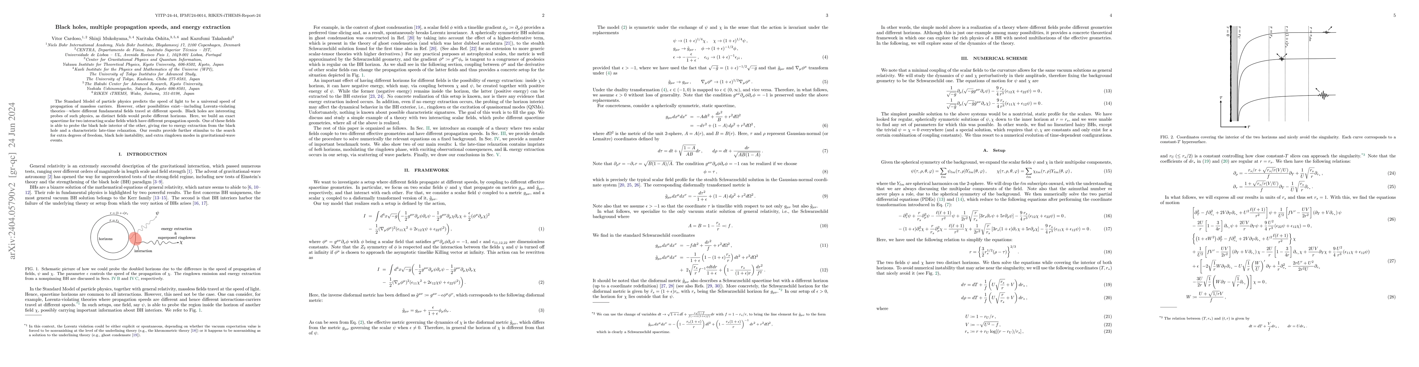 Thumbnail for Black holes, multiple propagation speeds, and energy extraction