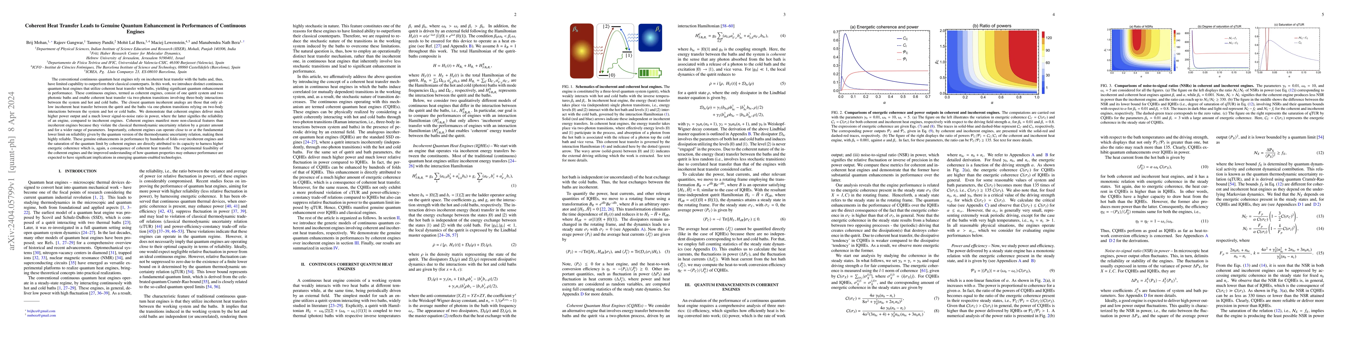 Thumbnail for Coherent Heat Transfer Leads to Genuine Quantum Enhancement in
  Performances of Continuous Engines