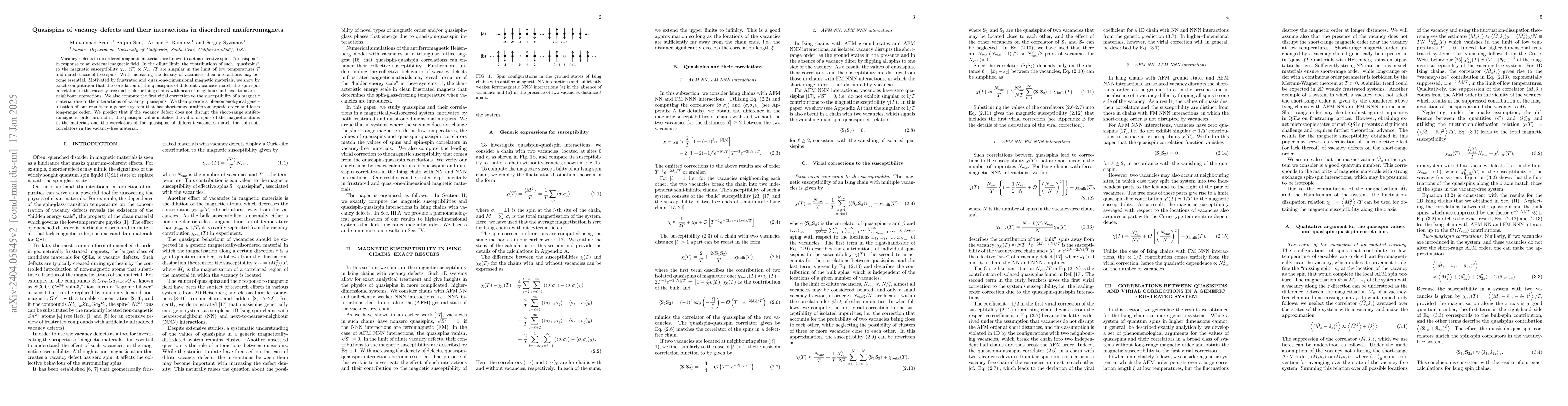 Thumbnail for Quasispins of vacancy defects and their interactions in disordered
  antiferromagnets
