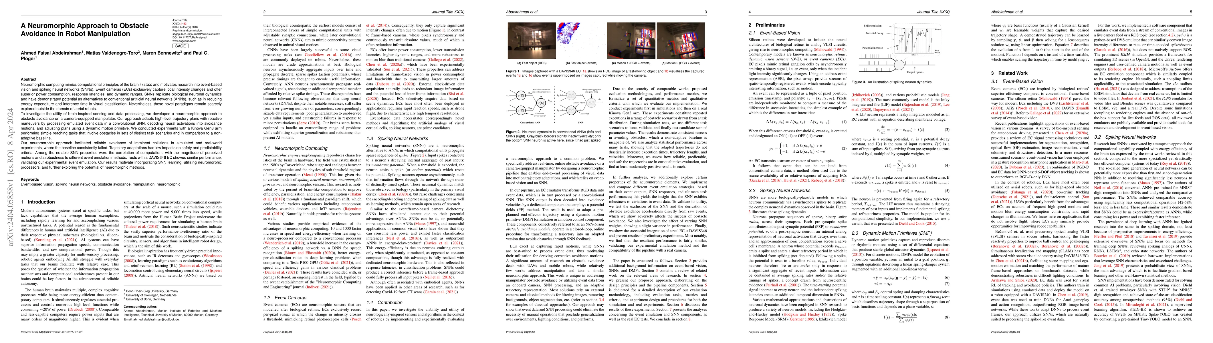 Thumbnail for A Neuromorphic Approach to Obstacle Avoidance in Robot Manipulation