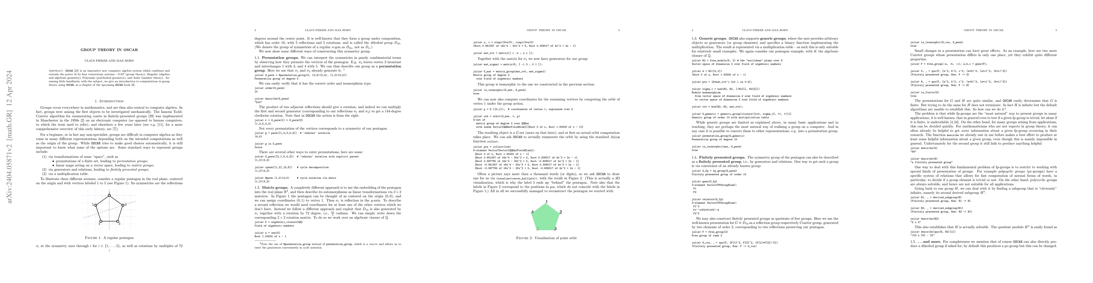 Thumbnail for Group theory in OSCAR