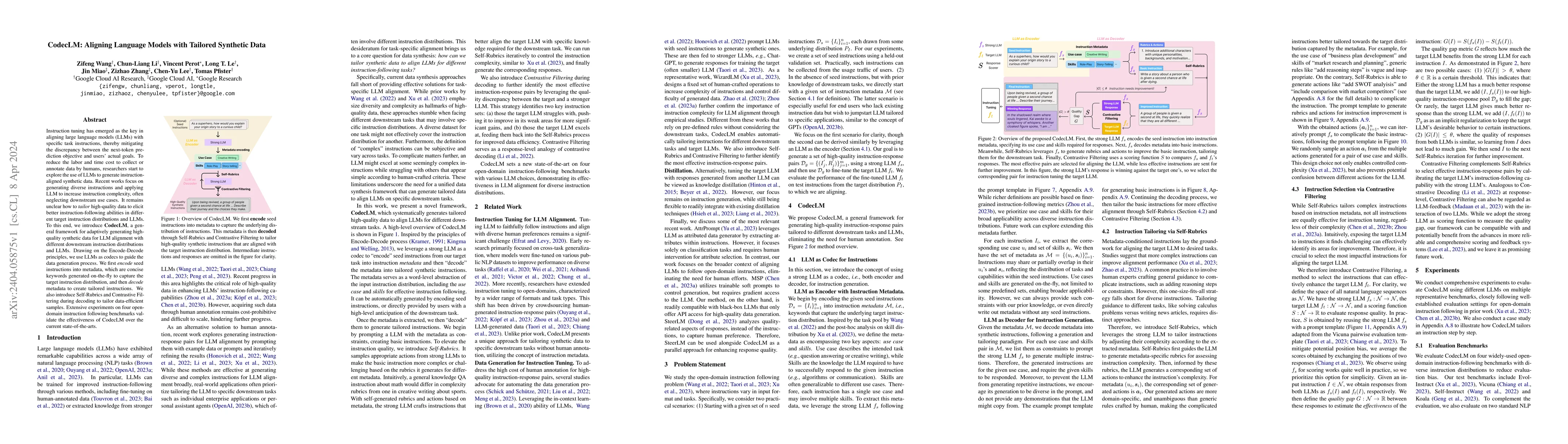 Thumbnail for CodecLM: Aligning Language Models with Tailored Synthetic Data