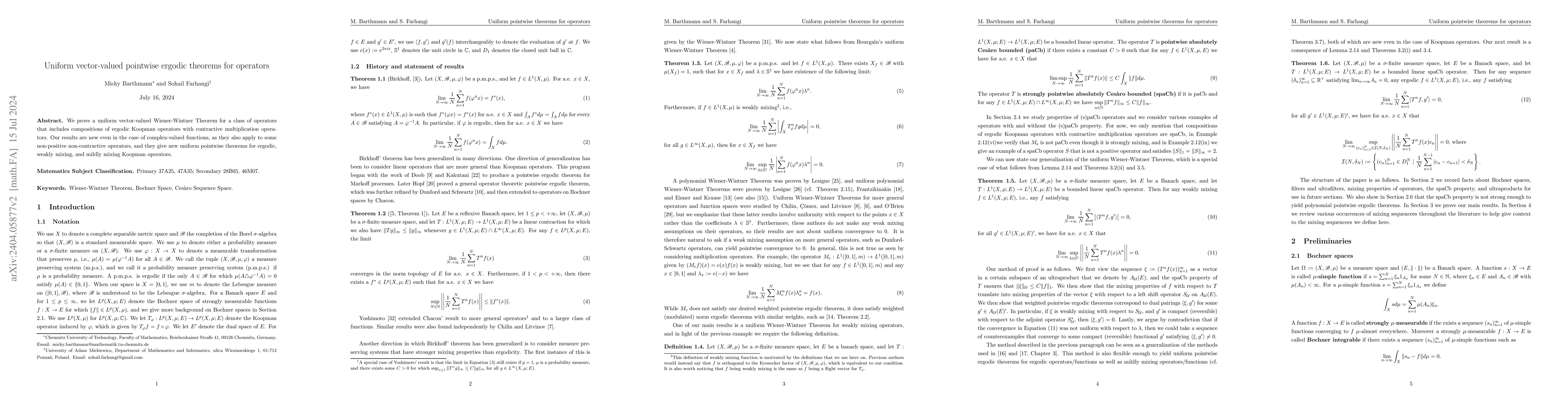 Thumbnail for Uniform vector-valued pointwise ergodic theorems for operators