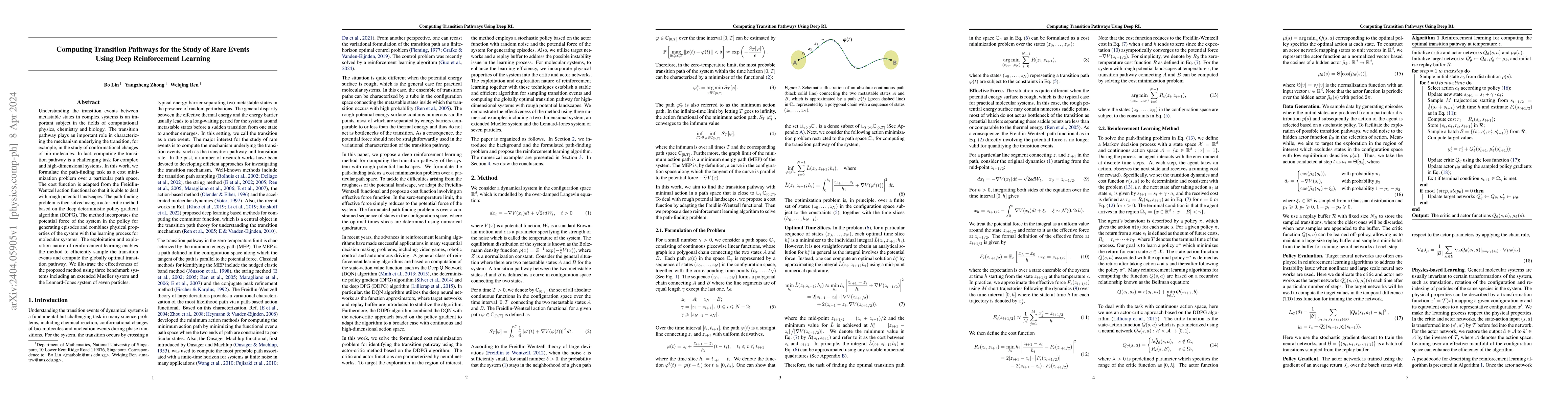 Thumbnail for Computing Transition Pathways for the Study of Rare Events Using Deep
  Reinforcement Learning