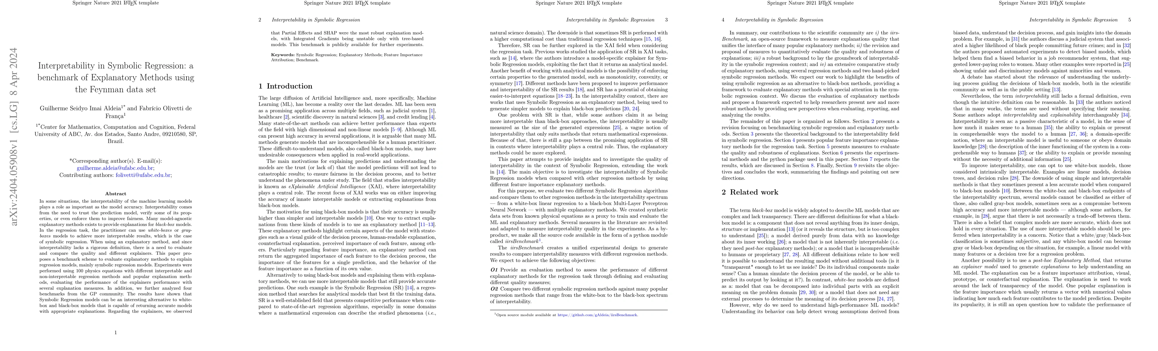 Thumbnail for Interpretability in Symbolic Regression: a benchmark of Explanatory
  Methods using the Feynman data set