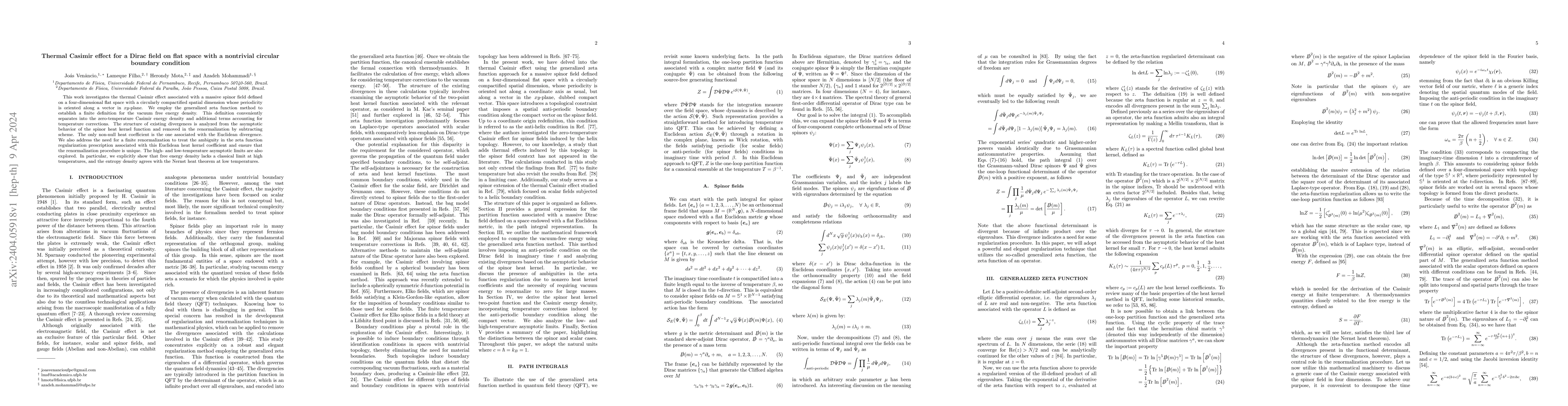 Thumbnail for Thermal Casimir effect for a Dirac field on flat space with a nontrivial
  circular boundary condition
