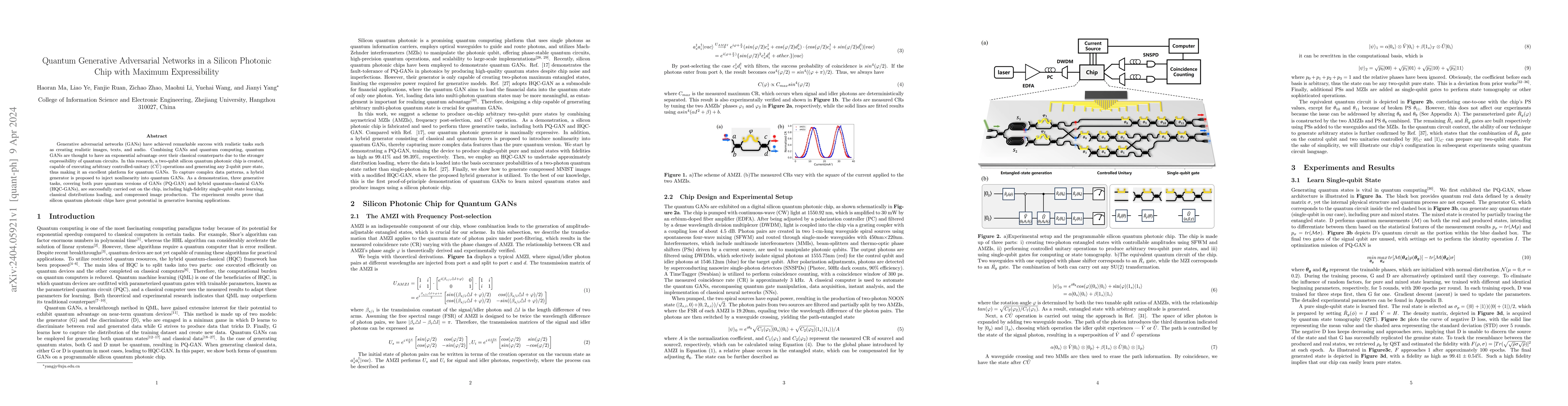 Thumbnail for Quantum Generative Adversarial Networks in a Silicon Photonic Chip with
  Maximum Expressibility
