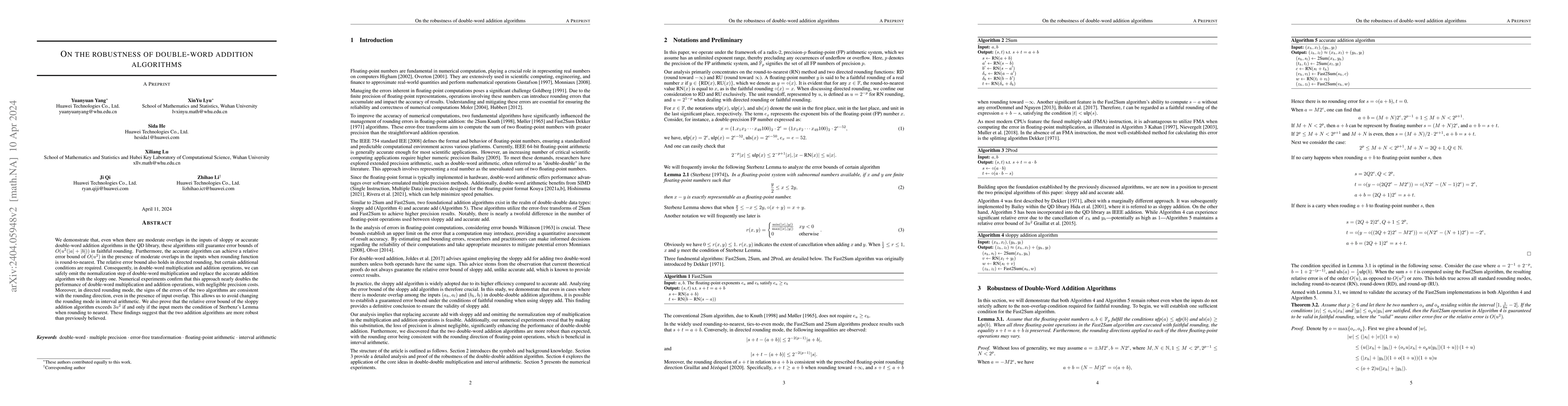 Thumbnail for On the robustness of double-word addition algorithms