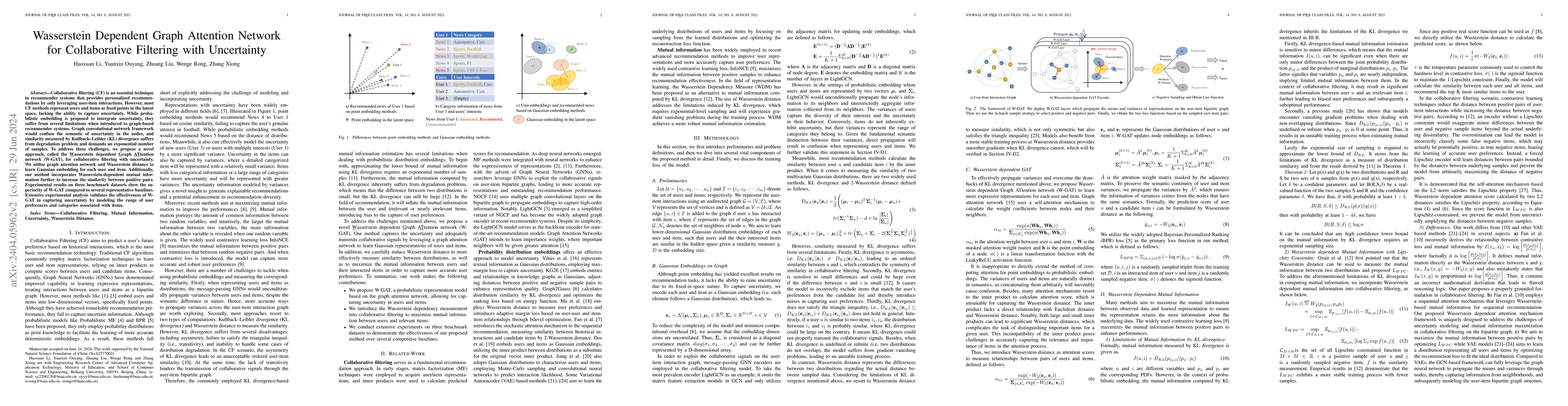 Thumbnail for Wasserstein Dependent Graph Attention Network for Collaborative
  Filtering with Uncertainty