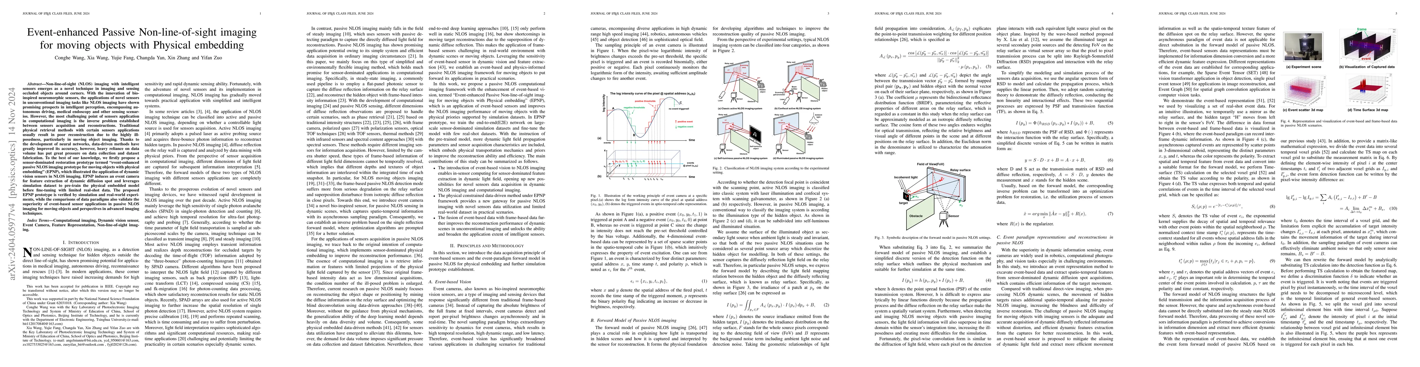 Thumbnail for Event enhanced Passive Non-line-of-sight imaging for moving objects with
  Physical embedding