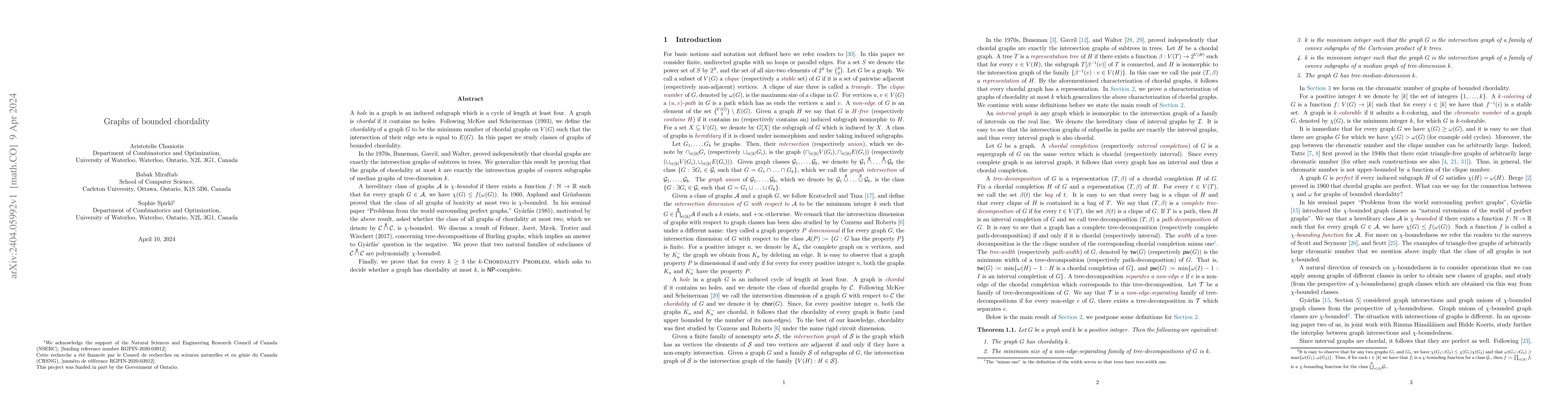 Thumbnail for Graphs of bounded chordality