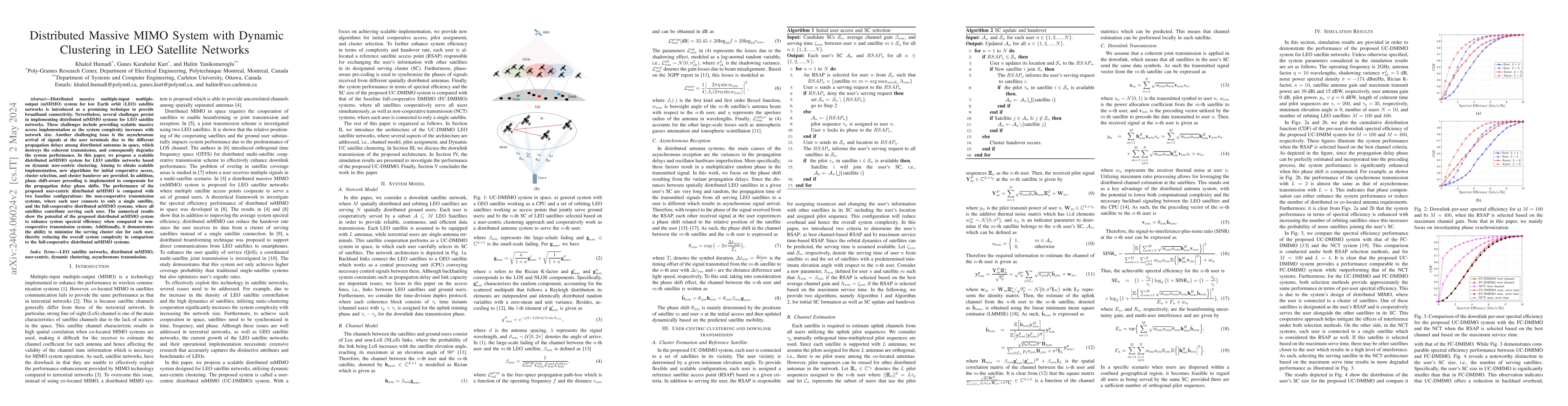 Thumbnail for Distributed Massive MIMO System with Dynamic Clustering in LEO Satellite
  Networks