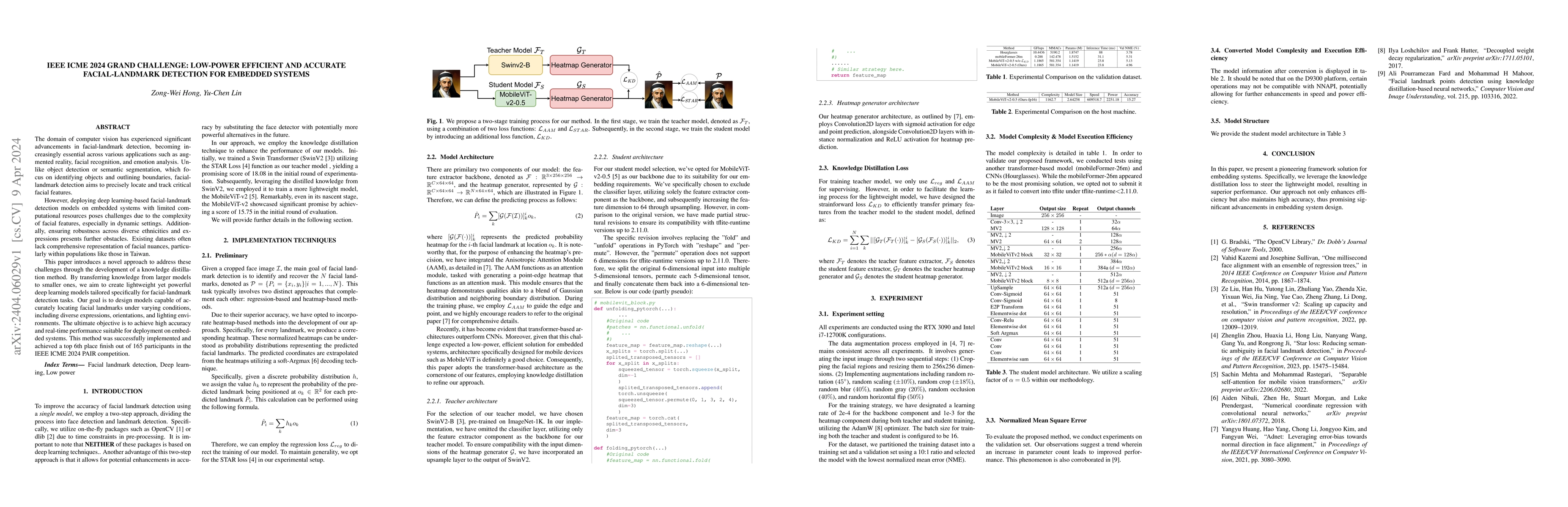 Thumbnail for Improving Facial Landmark Detection Accuracy and Efficiency with
  Knowledge Distillation