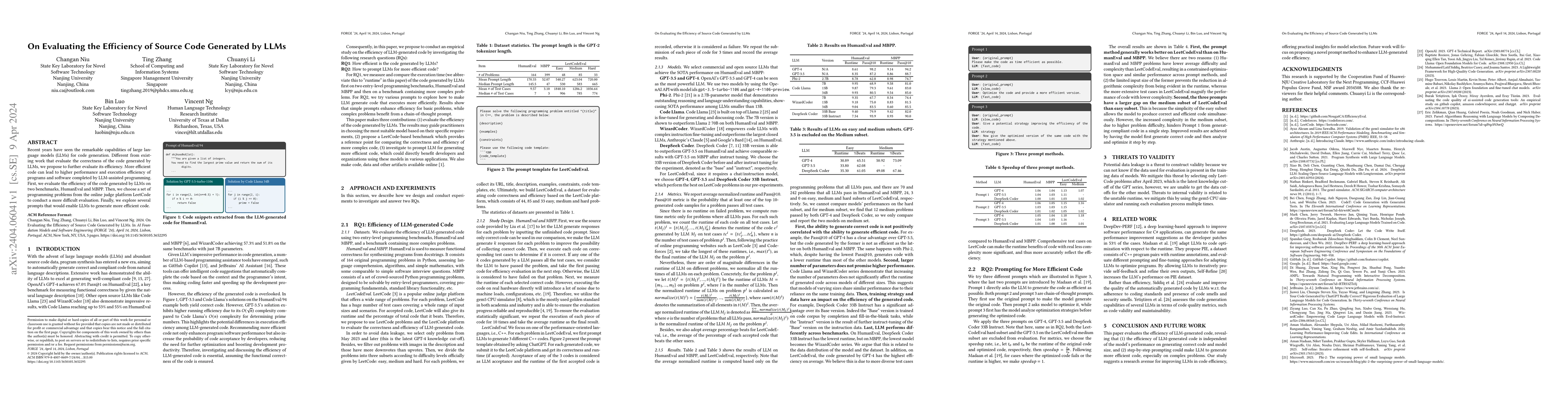 Thumbnail for On Evaluating the Efficiency of Source Code Generated by LLMs