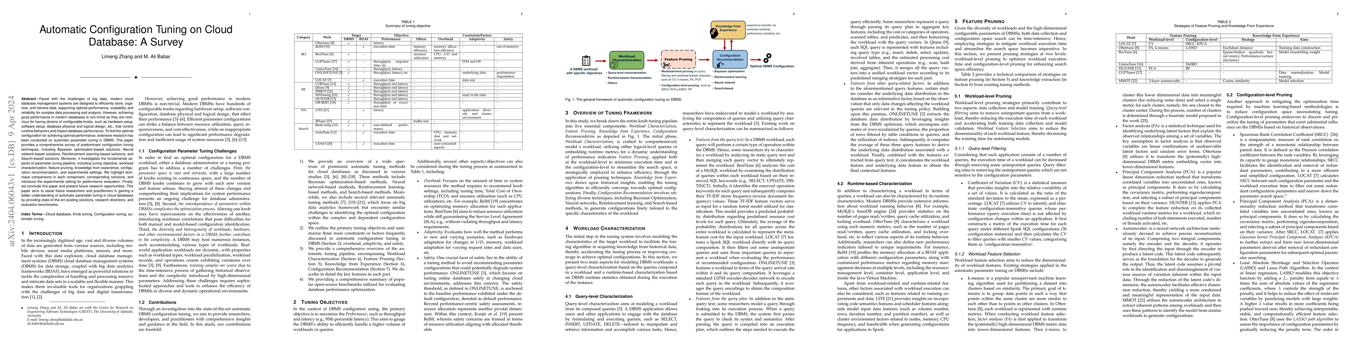 Thumbnail for Automatic Configuration Tuning on Cloud Database: A Survey