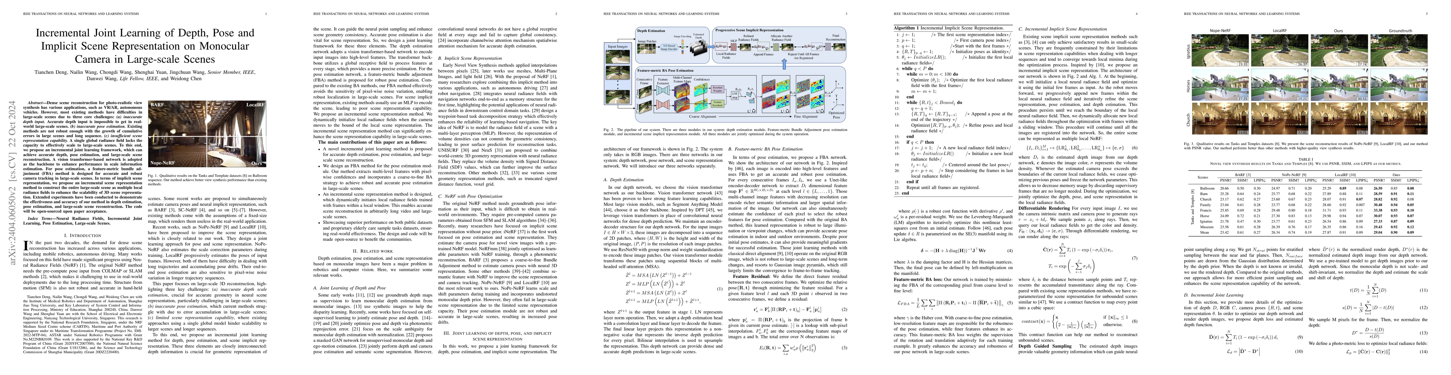 Thumbnail for Incremental Joint Learning of Depth, Pose and Implicit Scene
  Representation on Monocular Camera in Large-scale Scenes