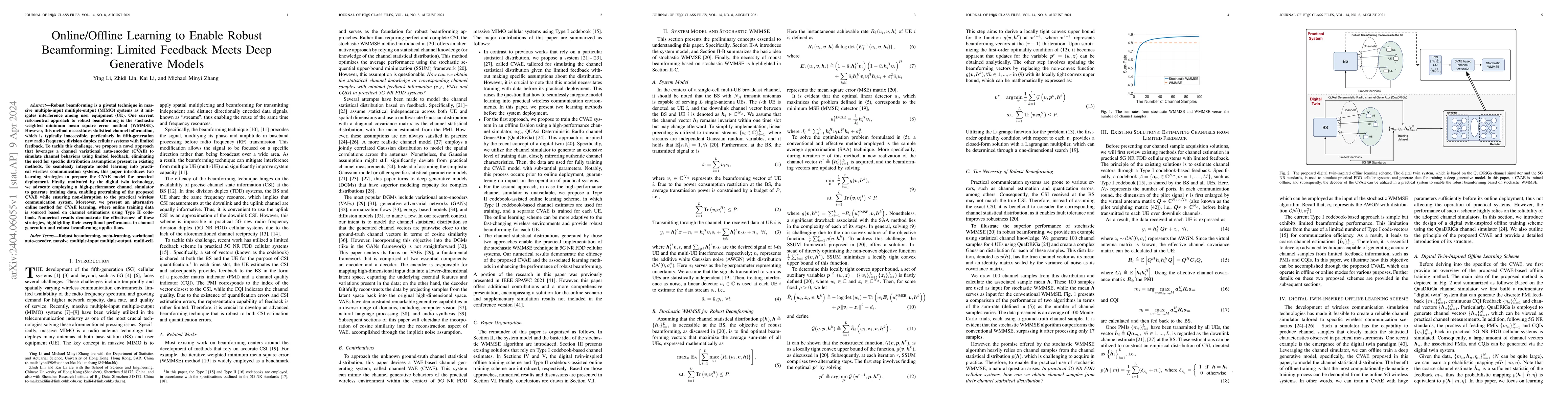 Thumbnail for Online/Offline Learning to Enable Robust Beamforming: Limited Feedback
  Meets Deep Generative Models