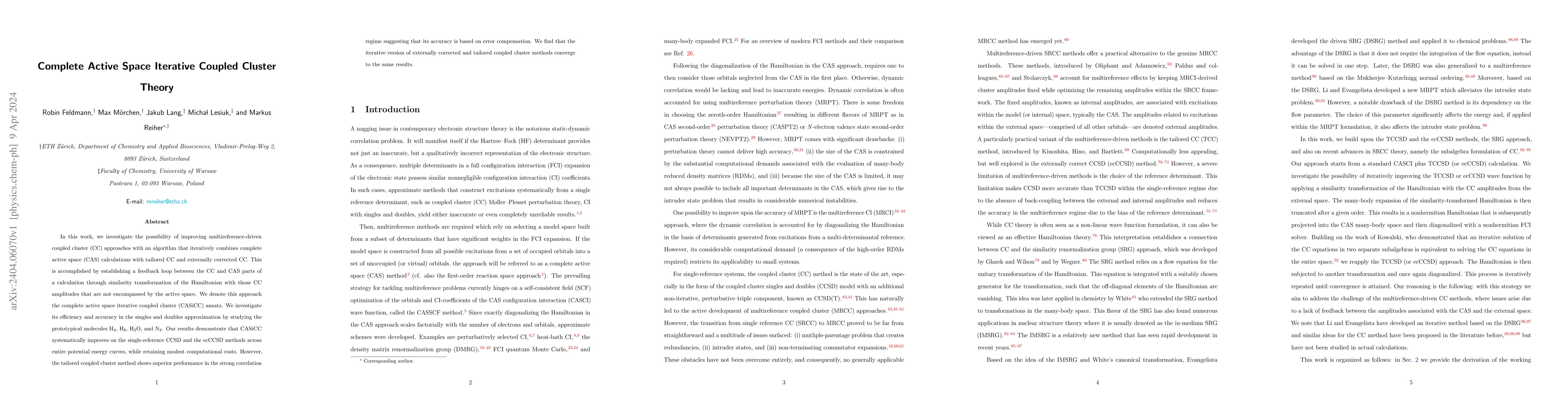 Thumbnail for Complete Active Space Iterative Coupled Cluster Theory